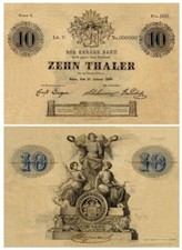 Dziesięć talarów, 10 talarów, Geraer Bank, 1856, reprodukcja