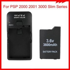 3.6V 3600mAh Battery US Wall Charger for PSP 2000 2001 3000 Slim Series