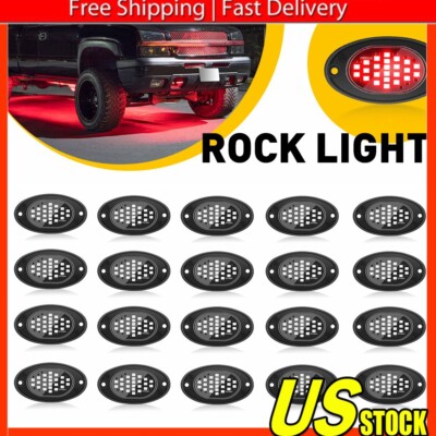 4-20x Red LED Car Under Underbody Underglow System Neon Lights Waterproof Lamp