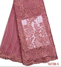 Hot Sale French Nigeria Lace Fabrics High Quality Tulle Lace Fabric for Wedding