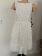 ADRIANNA PAPELL SIZE 6 IVORY SLEEVELESS DRESS NEW WITH TAGS