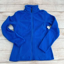 Amazon essential Women's Teens Blue Polar-Fleece full Zip-Up Mock Jacket Sz XS