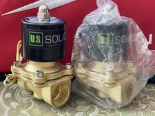 U.S. Solid 3/4” Brass Electric Solenoid Valve USS2-00007 2lot Brand New ✅