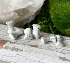 PAIR Teardrop Synthetic White Howlite Stone Plugs Gauges - Slightly Undersized