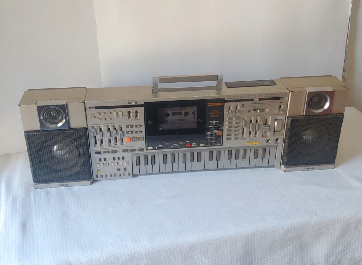 Vtg Casio KX 101 Ghetto Blaster Boombox Detachable Speakers