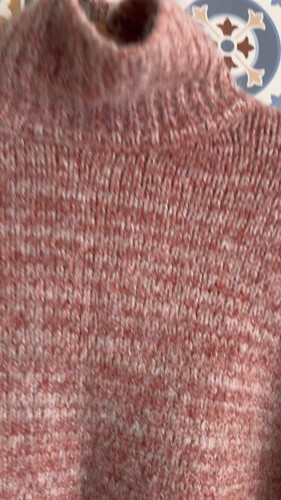 Zara Mujer Mezcla Lana Cuello Tortuga Jersey Rosa Coral Mediano - Imagen 4 de 9