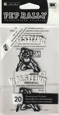 Vintage Pep Rally Embroidered Stickers WRESTLING Theme 64778 Fast FREE Ship!