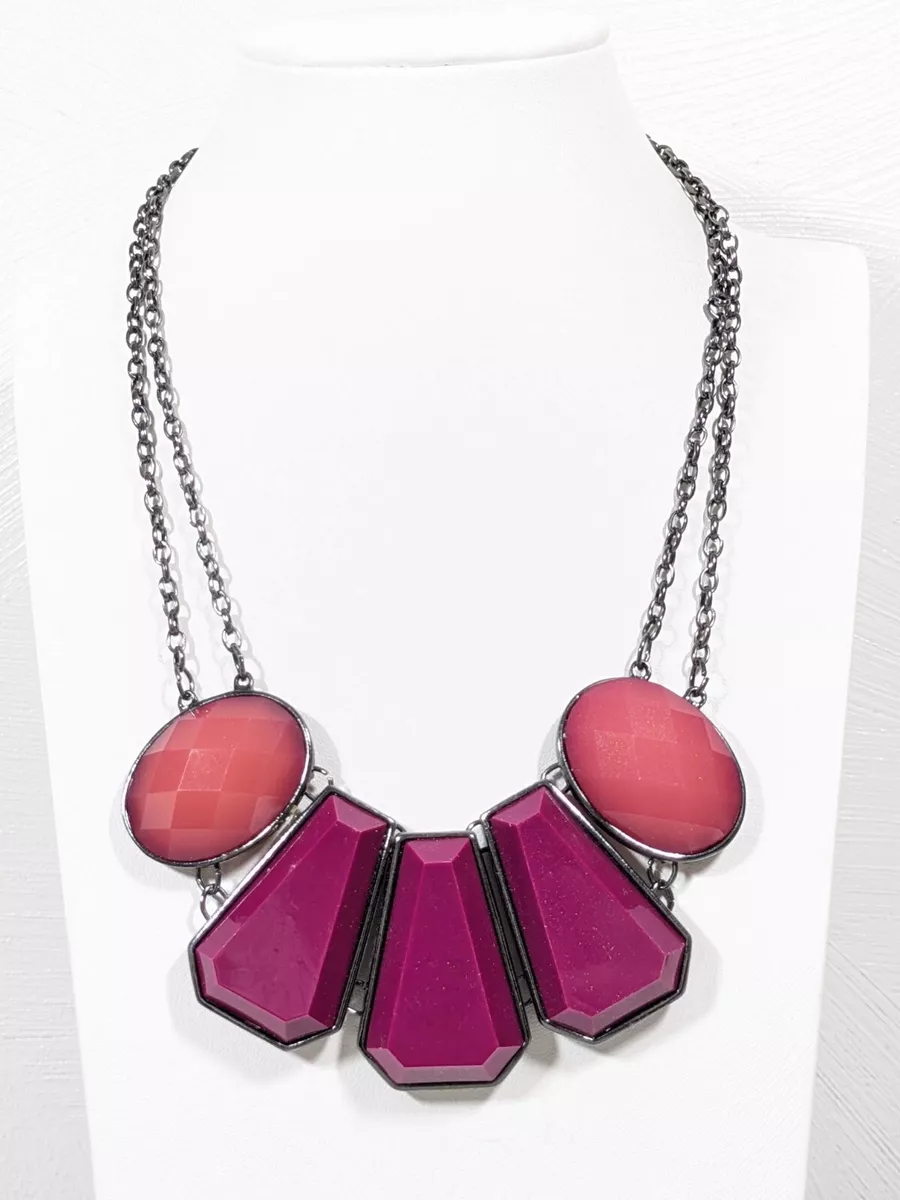 Pink statement necklace discount