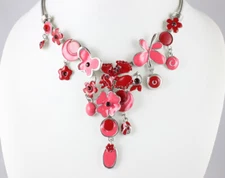 Red Fancy Austrian Rhinestone Crystal Elegant Necklace Earrings A 48026