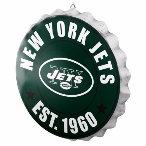 New York Jets Bottle Cap Sign - Est 1960 - Room Bar Decor NEW 13.5"  - Afbeelding 1 van 1