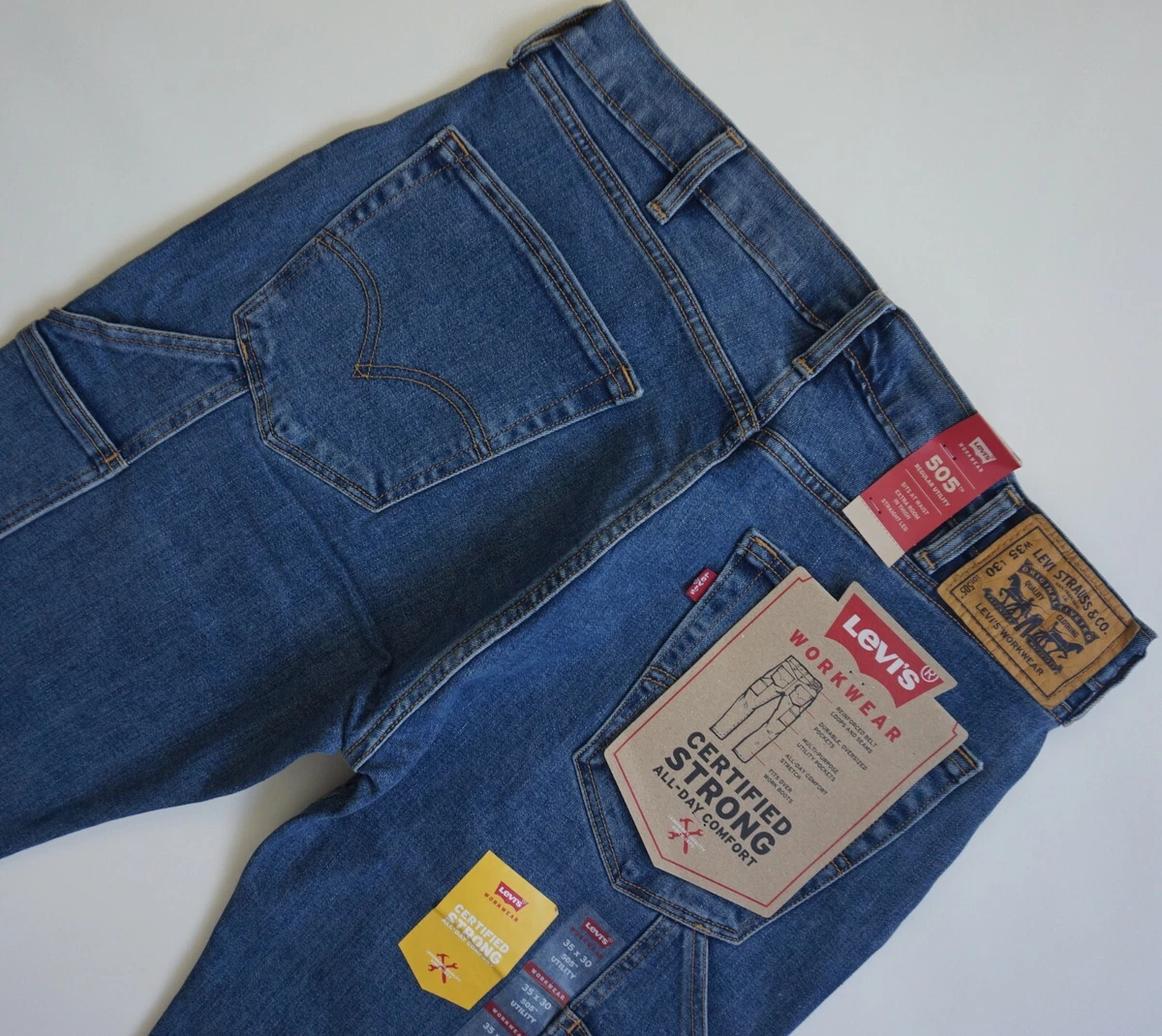 LEVI'S 505 REGULAR UTILITY WORKWEAR Jeans Men's 42, Authentic BRAND  NEW342330005 eBay