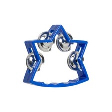 Star Tambourine 6" 15cm 4 Jingles, Blue