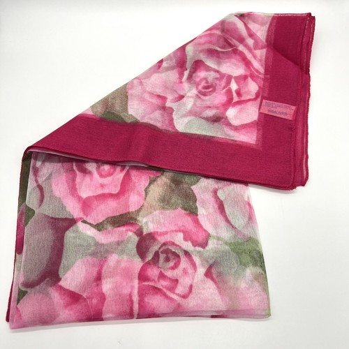 VTG Scarf & Stylish Clip Italy 3pcs Chiffon Rose & Royal Paisley Square 30x29” - Picture 7 of 13