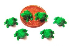 Dolls House Frogs 6 Plastic Garden Pet Pond 1:12 Scale Fairy Accessory Y tumdee