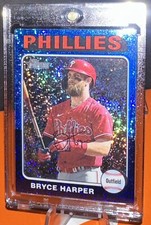 🔥Bryce Harper⭐️Blue Sparkle🚀Auto Print🔥holofoil Refractor⚡️Phillies⭐️