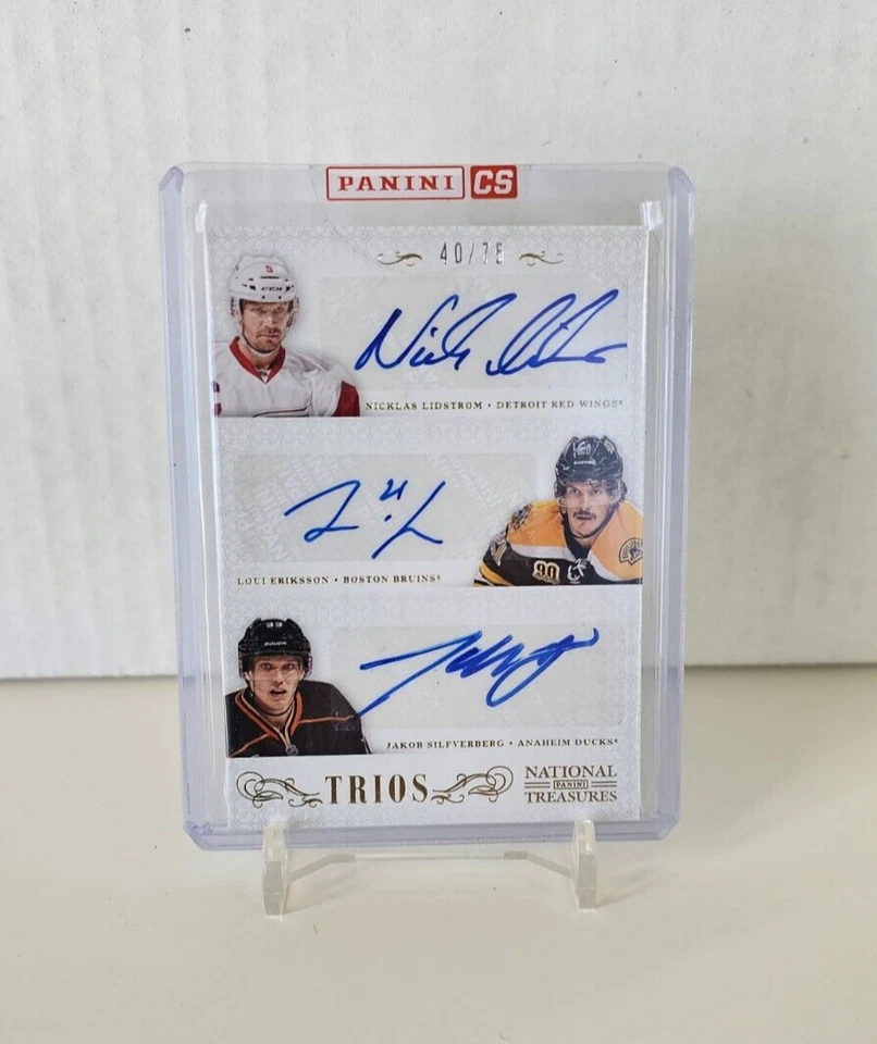 National Treasures Lidstrom Eriksson Silfverberg Triple Auto /75 -OPEN TO OFFERS - Image 3 of 3