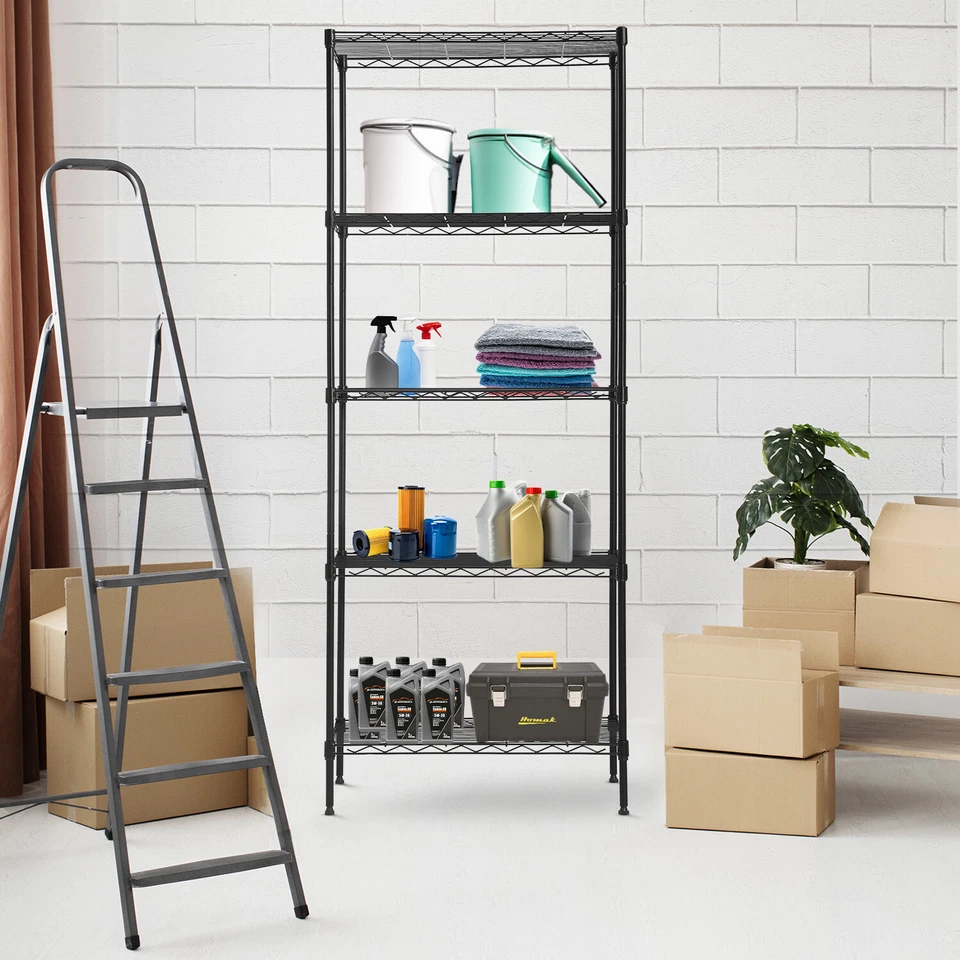 Estantería de alambre de 14" D×24" W×60" H estantería comercial de metal con capa de 5 niveles Foto 2 de 4