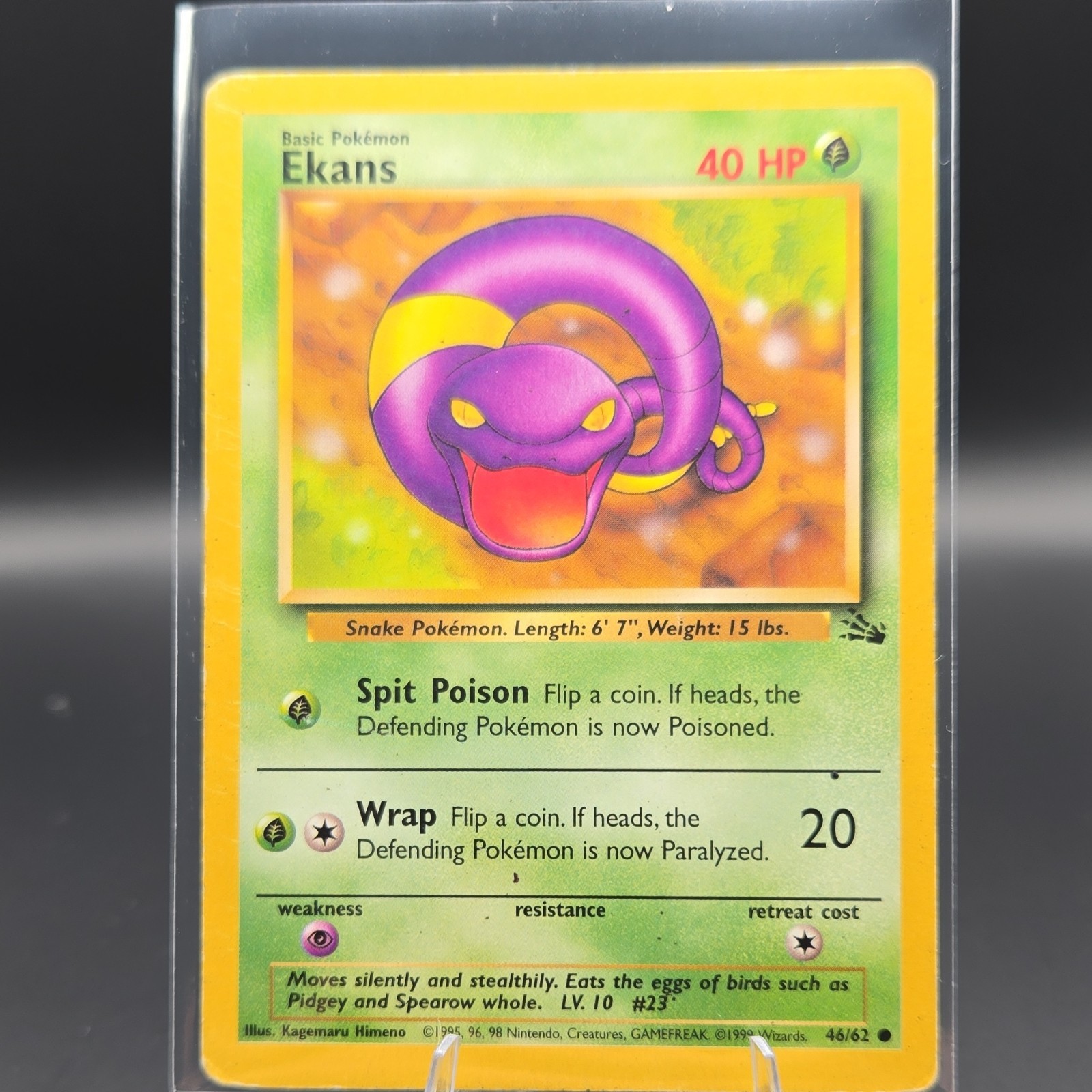 Pokémon TCG Ekans 46/62 Fossil Basic 40HP Common 1st Edition Regular