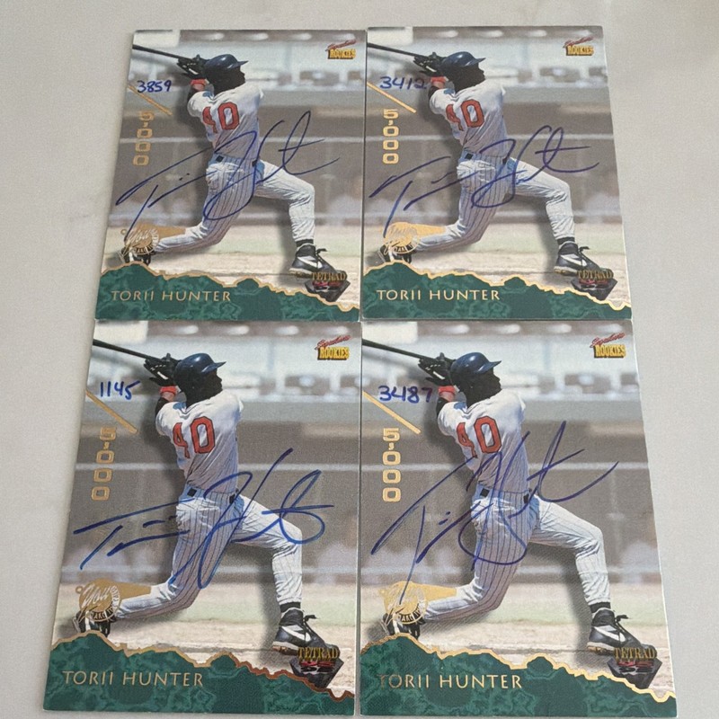 Signature Rookies 1995 MLB Card Lot Torii Hunter Auto Rookie #50 4 on Card auto