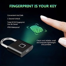 Smart Fingerprint Padlock Keyless USB Rechargeable Waterproof Security Lock