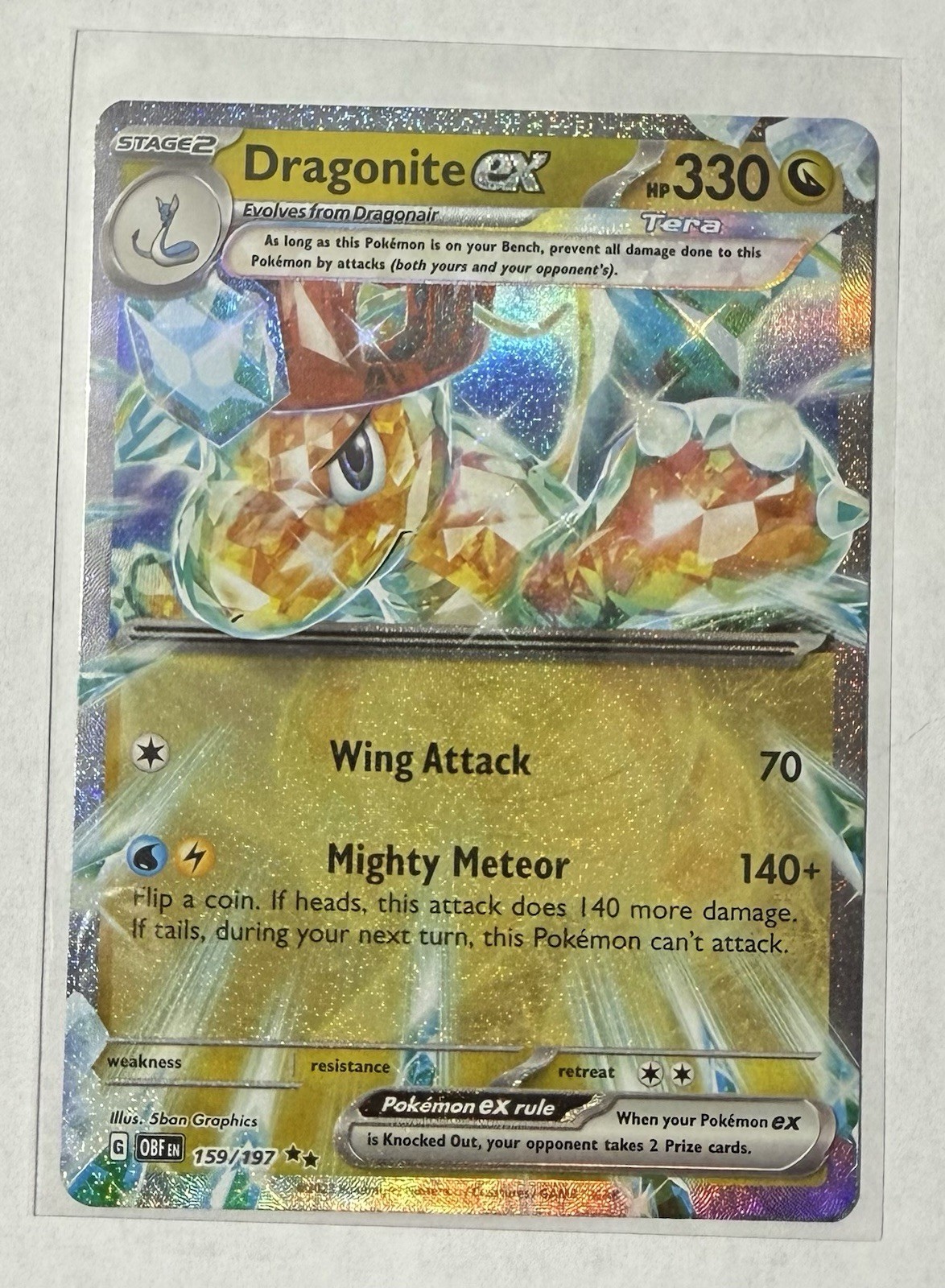 Dragonite ex 159/197 Sv03: Obsidian Flames Holo