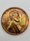 1957-D Uncirculated Rainbow Toning Lincoln Wheat Cent
