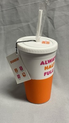 Dunkin  Donuts Soft Touch Refillable Tumbler 2019  Always Half Full!'' 16oz NWT