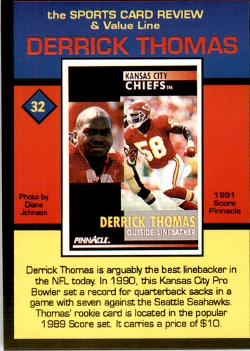 1992 Prime Pics #32 Derrick Thomas Kansas City Chiefs - Picture 2 of 2
