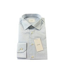 ETON Light Blue Current Checked Cotton Slim Fit Button Front 16/41 NWT