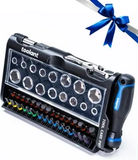 Mini Ratchet Wrench Set 52Pcs with Sockets and Screwdriver Bits,Edc Tools, 1/4” 