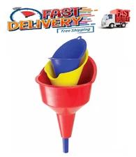 Hyper Tough Super Funnel Trio, Multi Purpose Plastic Automotive Funnel Set