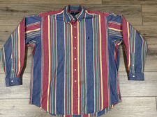 Vintage Ralph Lauren Polo 100 Cotton LS Button Striped Shirt Men's Size XL