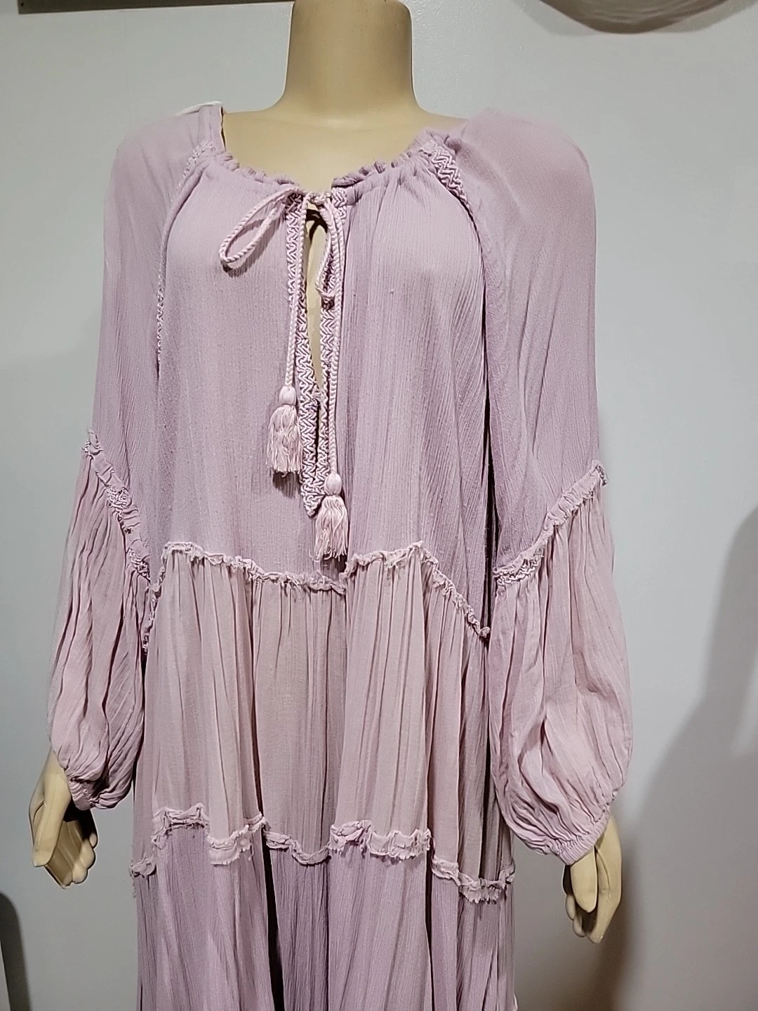 UNDERCOVER Abito Free People In The Moment a strati L segreto lilla maxi palloncino smanicato #CC