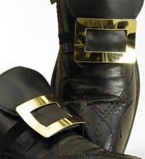 goldene Schuhschnallen Paar goldfarben Edelmann Pirat Barock historisch Karneval