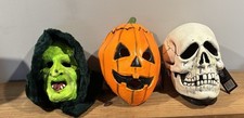 Halloween III 3 Mask Set Witch, Skull Pumpkin TOTS Glow In The Dark New NWT