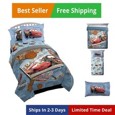 Disney/Pixar Cars Tune Up Blue/Gray 7 Piece Full Bed in A Bag with Lightning ...