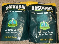 2X NUTRAMAX DASUQUIN 150 SOFT CHEWS FOR LARGE DOGS Ex Date 5-27