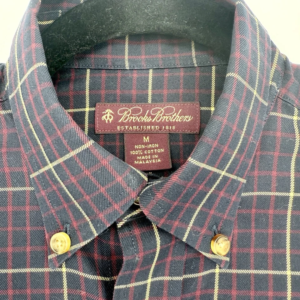 Camisa Brooks Brothers Niños Reloj Negro A Cuadros Abotonada Talla Mediana Navidad Foto 2 de 4