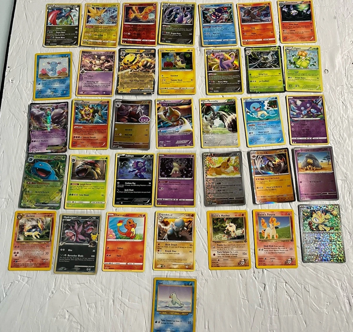 A grid of vintage Pokemon cards