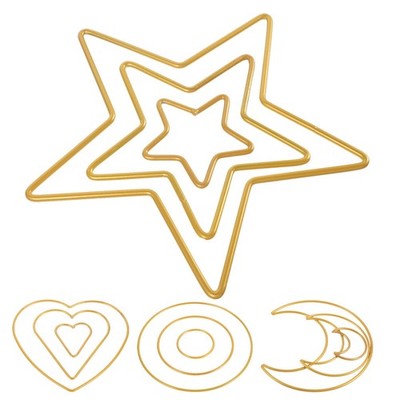 Lot De 5 Anneaux En Métal Pour Travaux Manuels, Cœur, Lune, Pentagonal Attrape-rêves Et Bricolage De Noël, Pour Couronne De Mariage, Attrape-rêves