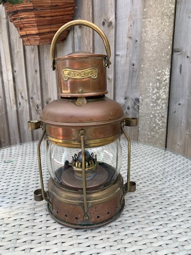 Vintage Ships Anchor Light. Copper Lantern Marine Lamp Boat Maritime lantern - Picture 7 of 8