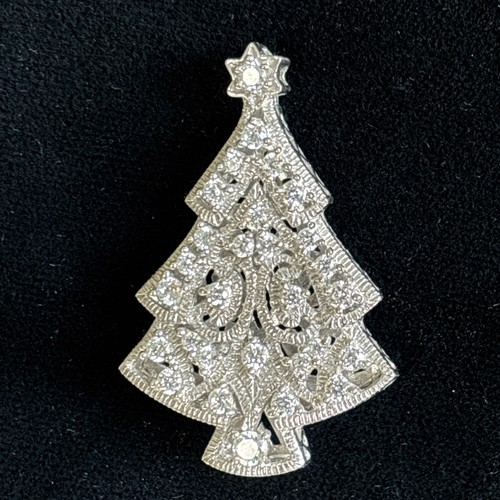 Gorham Sterling Rhinestone Christmas Tree Brooch