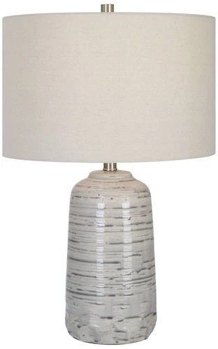 Uttermost Cyclone 24 3/4" Ivory and Gray Modern Ceramic Table Lamp - Picture 2 of 7