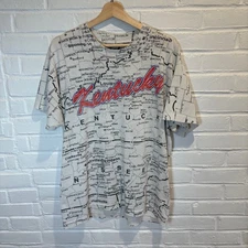 Vintage Screen Stars Kentucky Best Map Vintage 90s All Over Print Adult XL