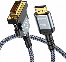 Capshi HDMI A to DVI Adapter Cable 6FT, High-Speed Gold-Plated Plug and Play ...