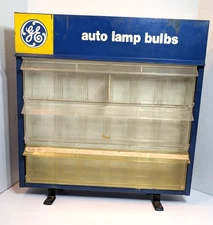 VTG GE GENERAL ELECTRIC AUTO LAMP BULBS METAL ADVERTISING STORE DISPLAY CABINET