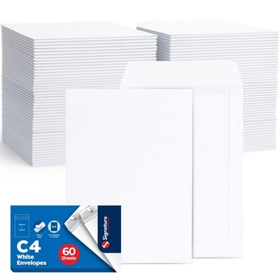 12-144 Stück Weiß C4 Umschläge 80 g/m² Stark Selbstversiegelnd Einfach Versand Büro Papier