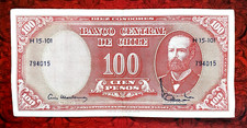 1960-63 CHILE - 10 Centesimos (Overprint on 100 Pesos) - VF - SU