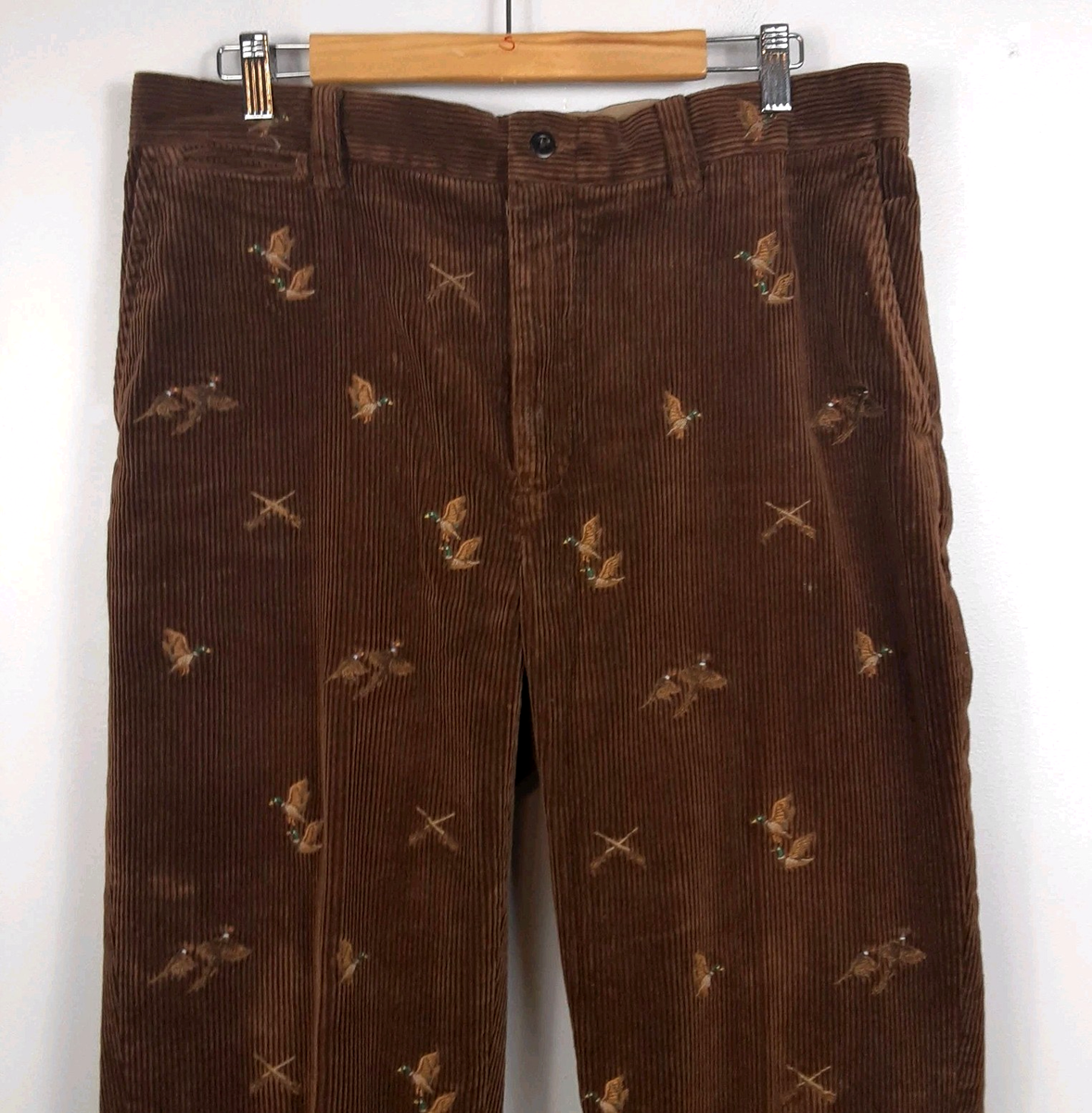 Vintage Polo Ralph Lauren Corduroy Pants Mens 36X30 Brown Duck
