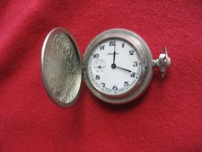 Vintage Molnija Pocket Watch 3602 Russian Mechanical Floral Case Serviced Runs